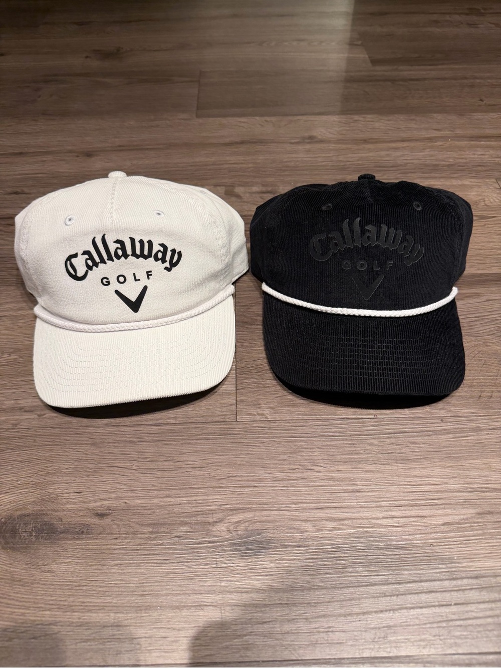 Callaway Corduroy Rope Cap - White & Black